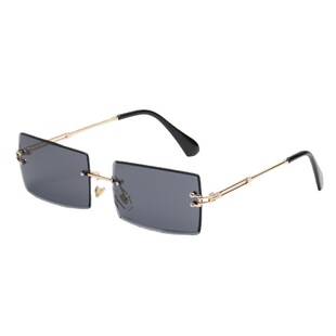 New frameless cut square sunglasses fashion sunglasses Women's European and American fashion cross-border sunglasses factory wholesale