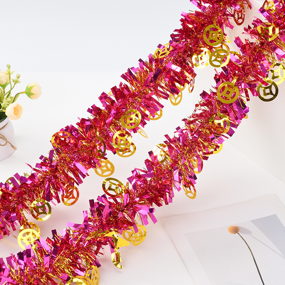 Festival Qingming al por mayor tira de cobre colgante espuma tira de lana 2m 9cm atmósfera artículos decorativos multicolores