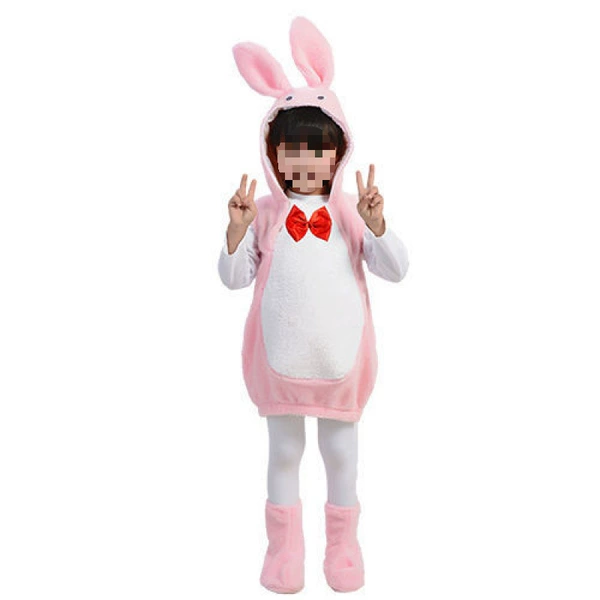 Pink rabbit (no base) gold velvet