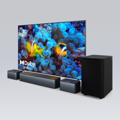 ドルビー410Wノートパソコン用スピーカー、サブウーファー付き、壁掛け、HDMIeARC、サラウンドサウンド、Bluetooth接続