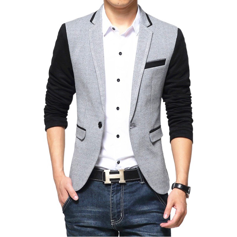 Estilo coreano otoño moda nuevo traje chaqueta juvenil de los hombres slim fit un botón casual solo traje chaqueta de los hombres