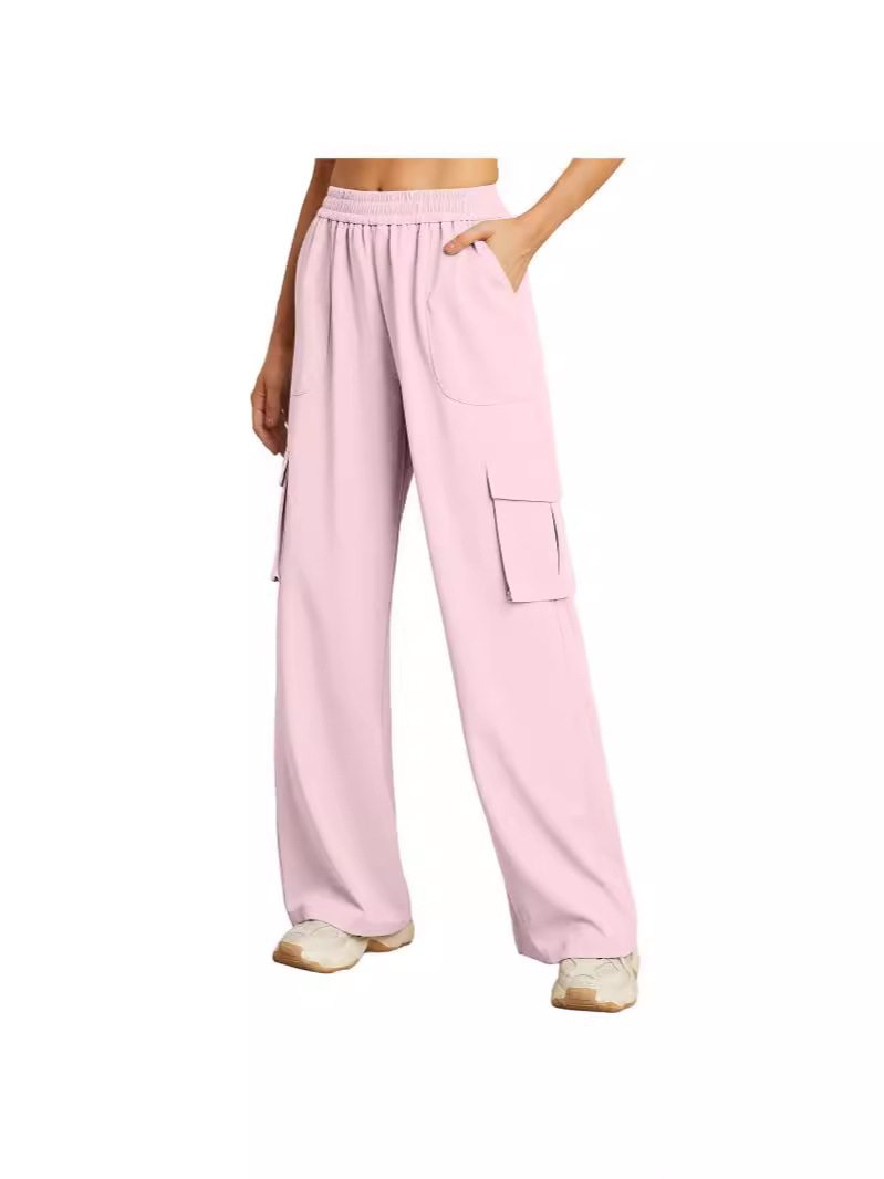2024 Amazon, comercio exterior europeo y americano, nuevo estilo, bolsillo de color sólido, ropa de trabajo elástica, pantalones casuales