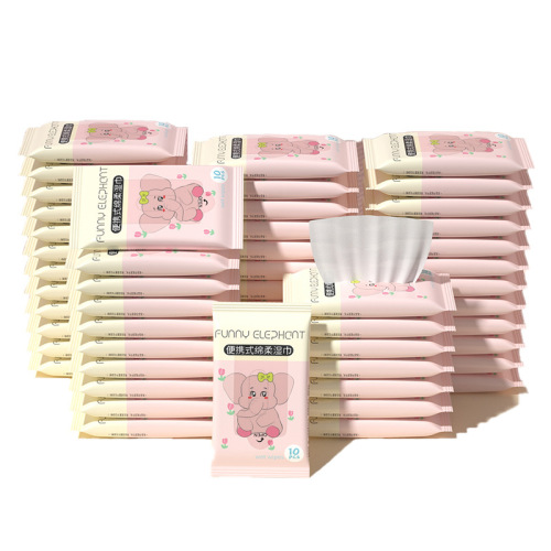 Portable set of 10 wet wipes for cleaning and wiping, special hand and mouth wipes, cleansing wipes manufacturer, wet wipes supplies