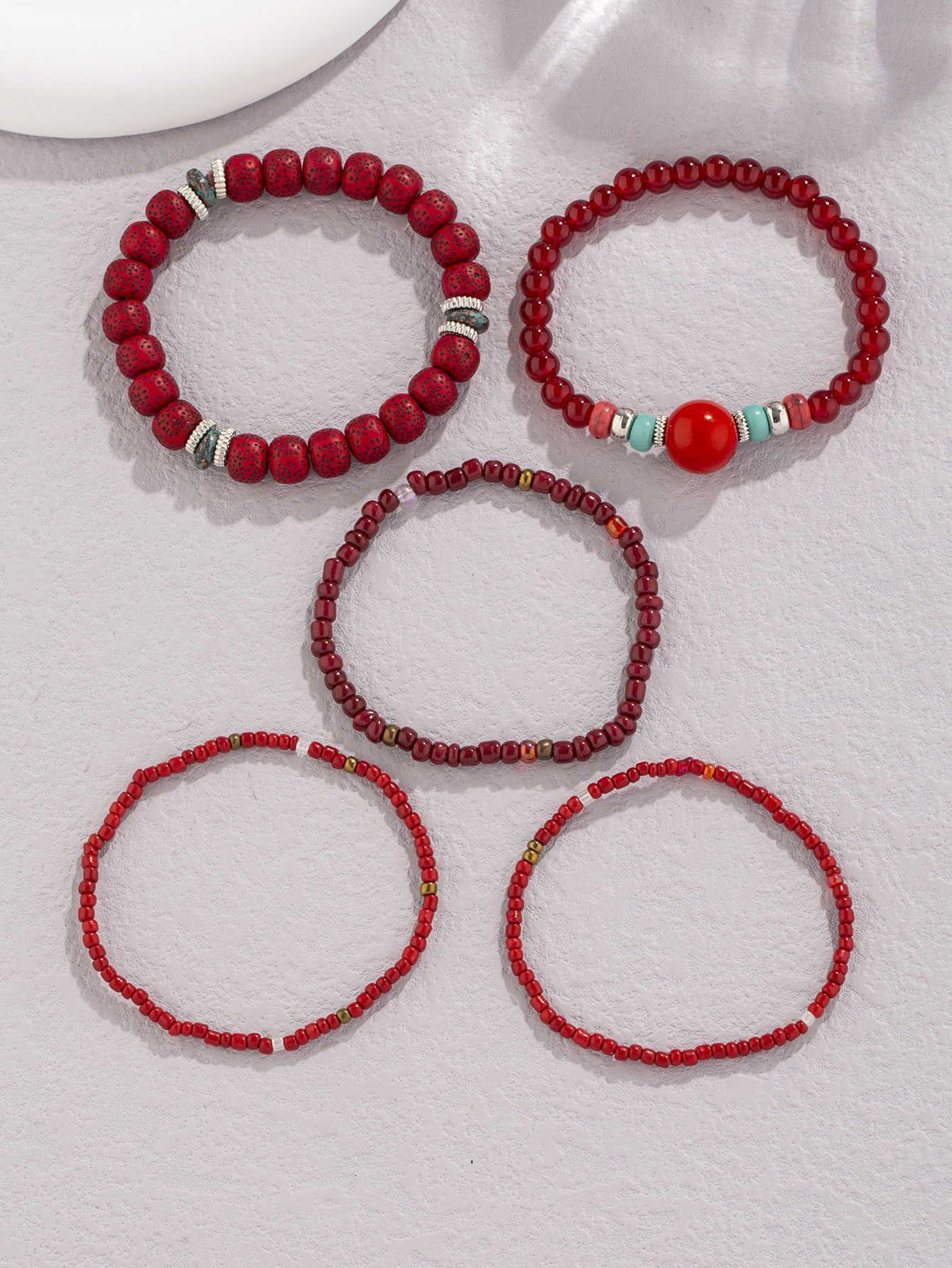 40g Weight Bracelets Classification 1 Set Quantity Daily Occasion Imitation Pearl, Alloy Material Retro Devil's Eye Tree Heart Shape Arylic Imitation Pearl Alloy Beaded Bracelets Wholesale
