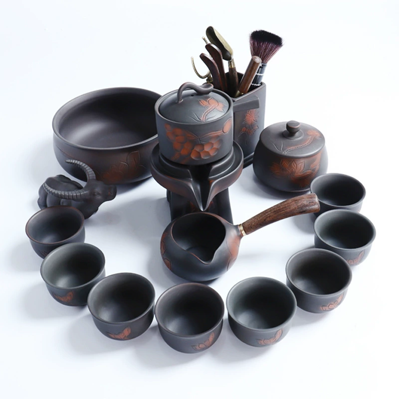 High-end tea set for office, retro ceramic gift box, teapot, light luxury style