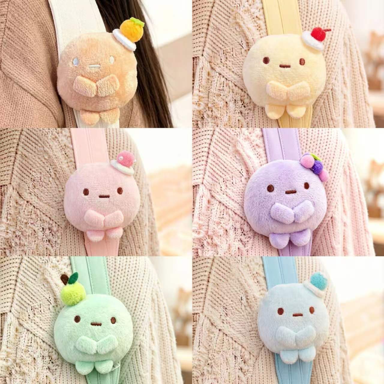 Cute Dumpling-Shaped Strap Pendant, Super Adorable Dopamine Round Doll Bag Charm, Gift for Students and Best Friends
