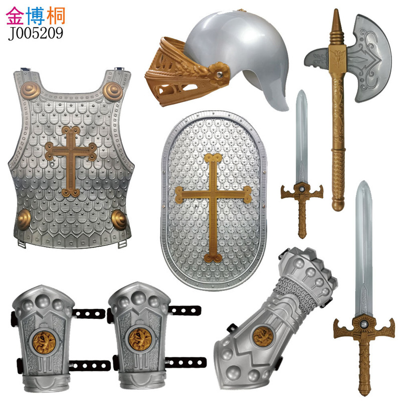 Knight fighting gear suit Halloween role-playing props samurai armor shield helmet children's sword toy Knight fighting gear suit Halloween role-playing props samurai armor shield helmet children's sword toy