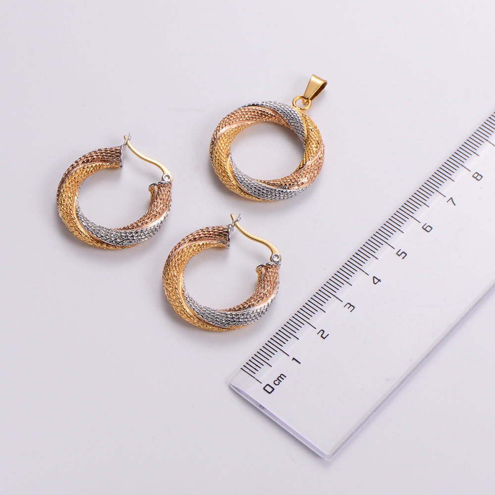 Exaggerated Twist Titanium Steel Plating Womenu0027S Earrings Necklace 1 Set
