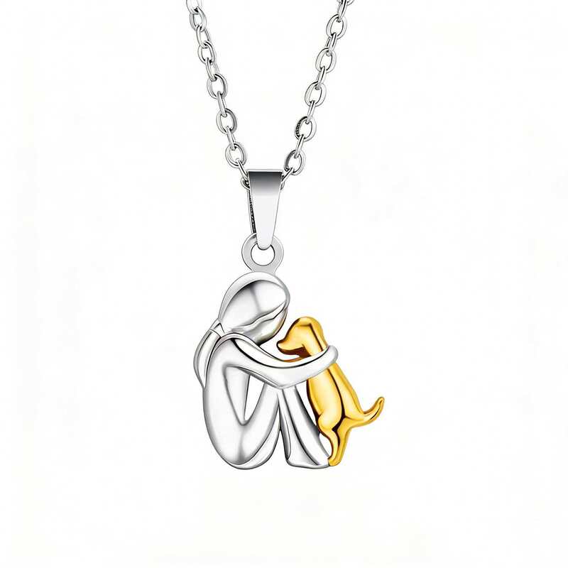 Hot-Selling Girl Pet Hug Necklace Cross-Border European and American Style Puppy Hug Girl Pendant Necklace Niche Fashion Accessory Hot-Selling Girl Pet Hug Necklace Cross-Border European and American Style Puppy Hug Girl Pendant Necklace Niche Fashion Accessory