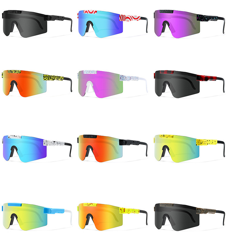 Casual Gradient Color PC UV400 Protection Biker Frameless Sports frame Sunglasses display picture 1