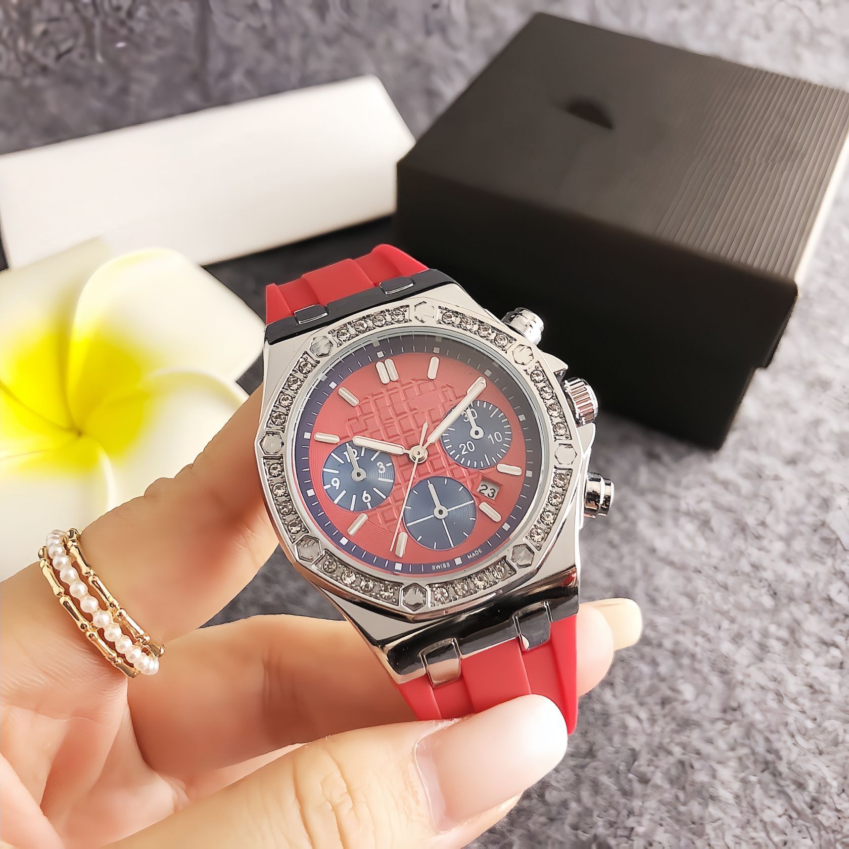 Men's Watch Calendar Business Stylish Trendy Men's Watch Business Three-Eye Six-Pin Dropshipping Quartz Watch