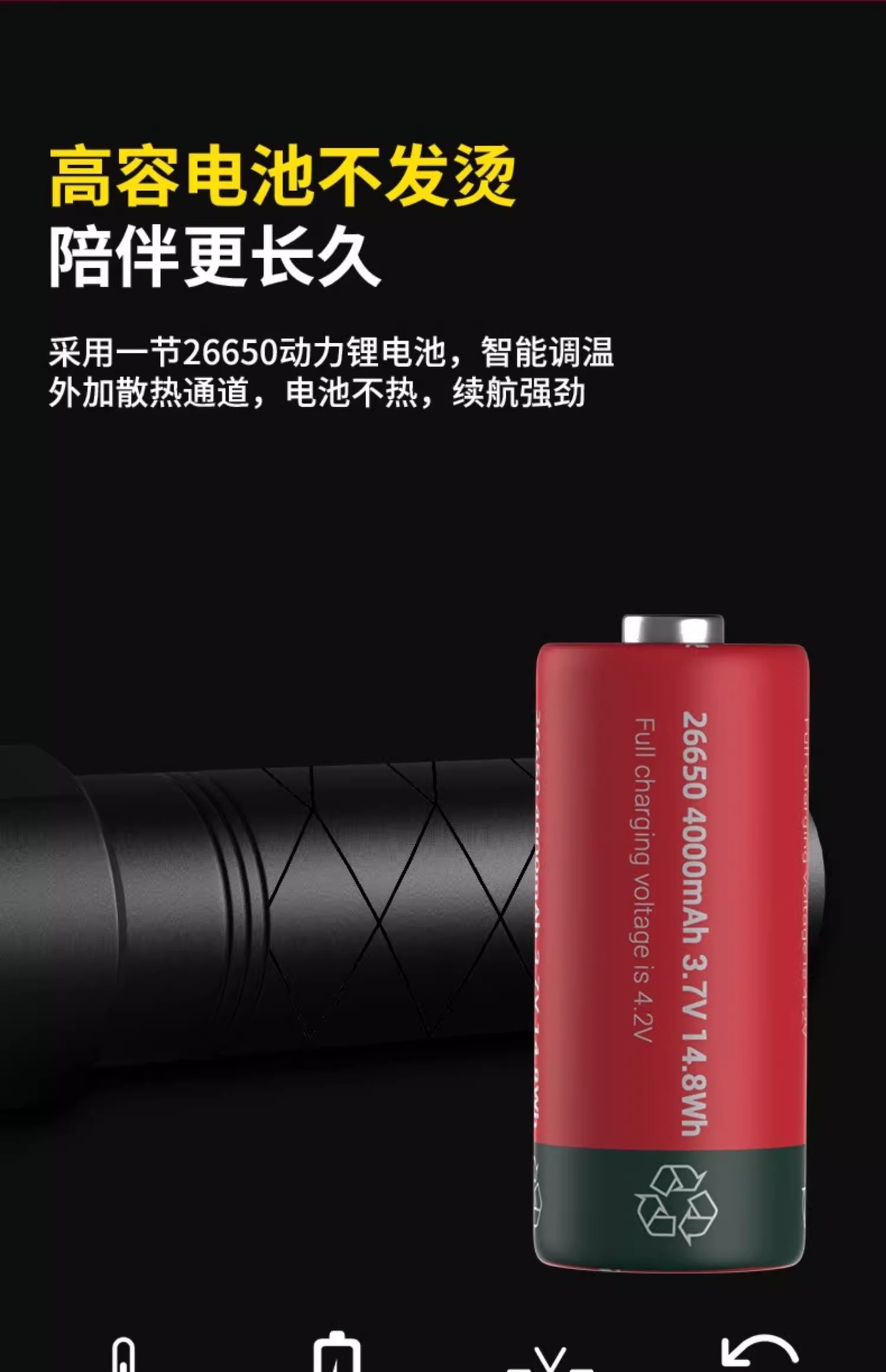 Oaks strong light super bright flashlight outdoor rechargeable long-range small mini portable led flashlight work light