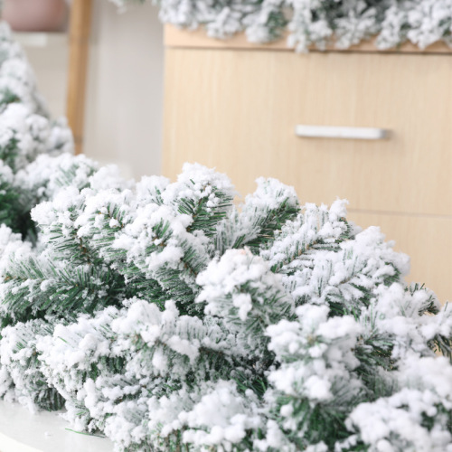 Christmas decoration white snow velvet ivy wreath encrypted pine needle ivy garland shopping mall window door decoration hanger