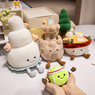 Fun Ramen Doll Tacos Plush Toy Sandwich Wedding Cake Pillow Sports Tennis Bag Hanging Ornaments