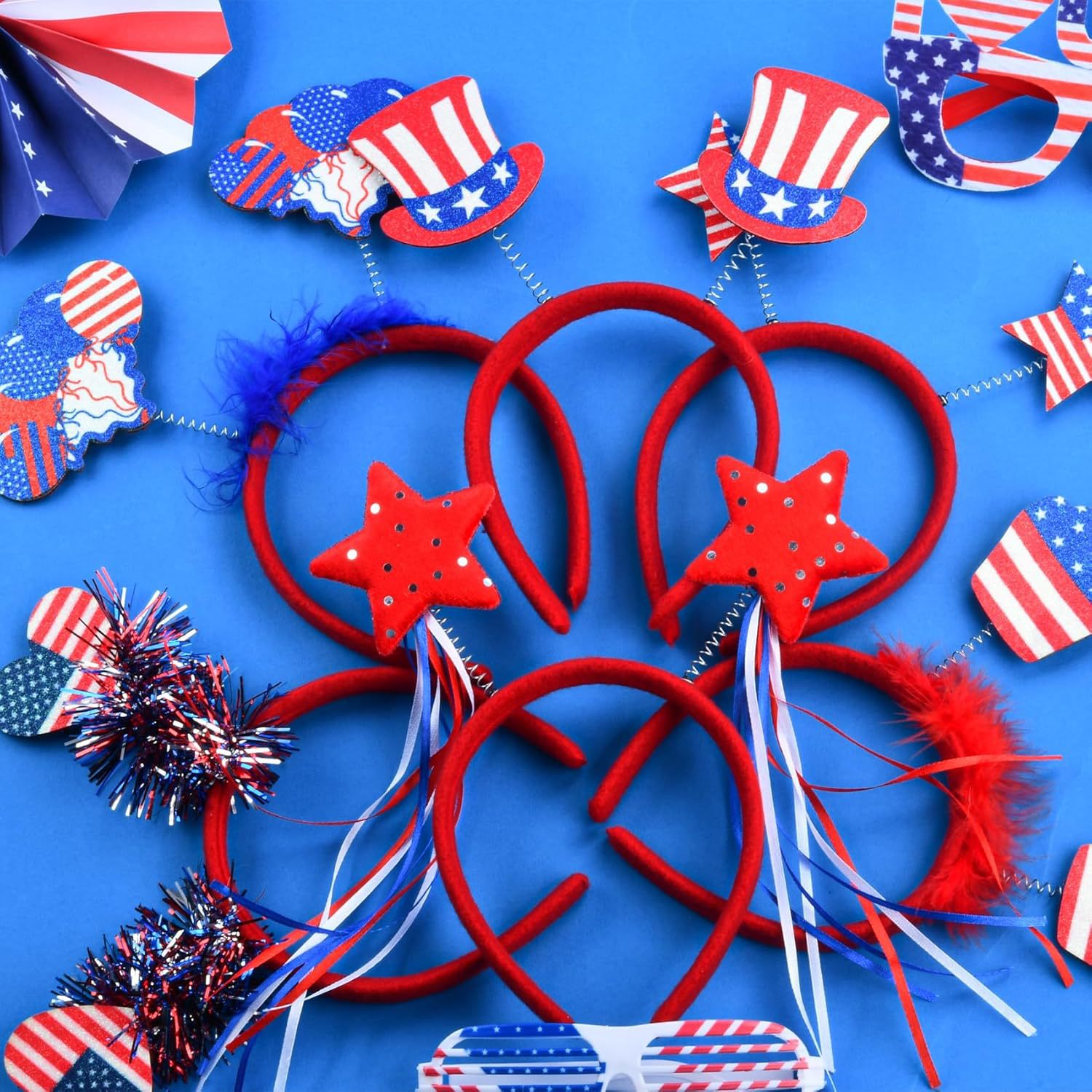 American Flag Headband Independence Day Party Decoration Red White and Blue Headband Memorial Festival Photo Supplies