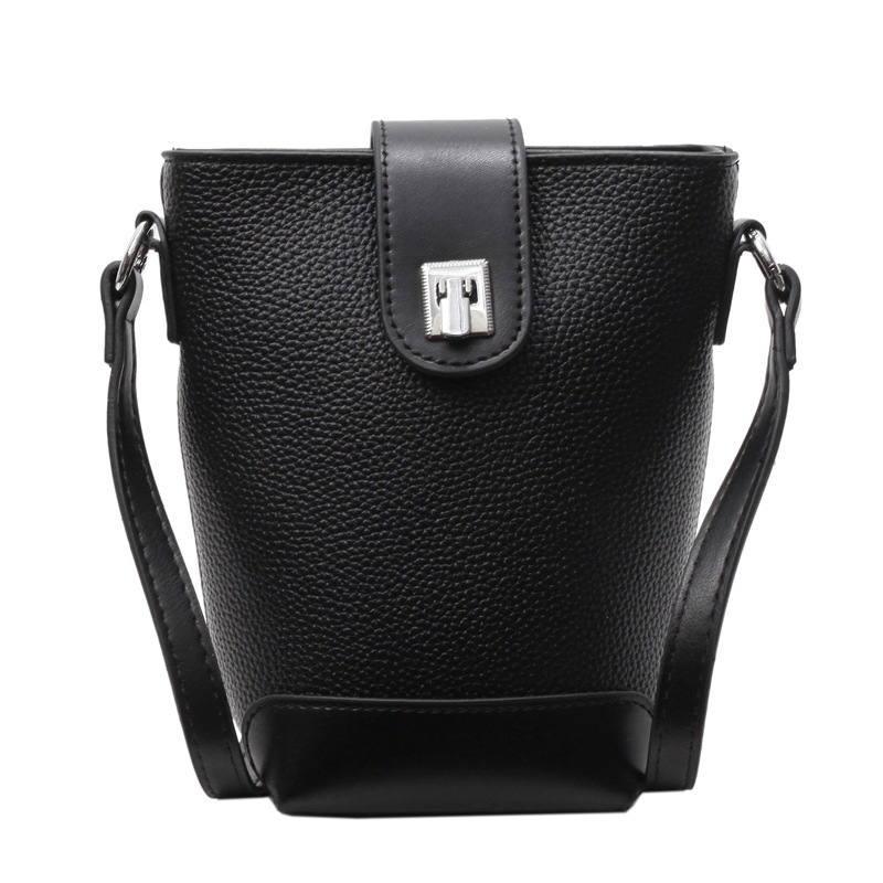 Bolso de cubo popular de este año 2025 verano nuevo bolso de teléfono móvil bolso de hombro con patrón de lichi bolso de mensajero de color de contraste de moda mujer