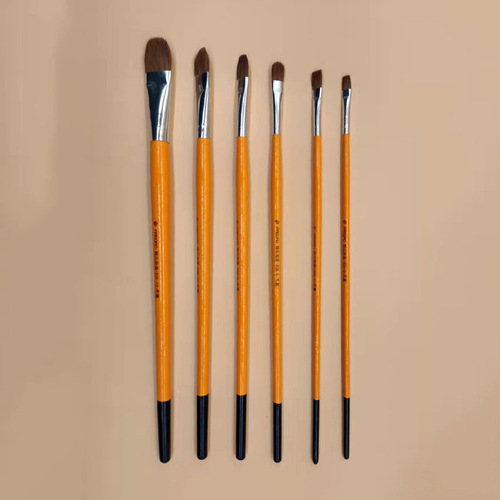 Wholesale yellow long rod 826 round wolf hair watercolor and gouache paint art oil paint acrylic watercolor brush