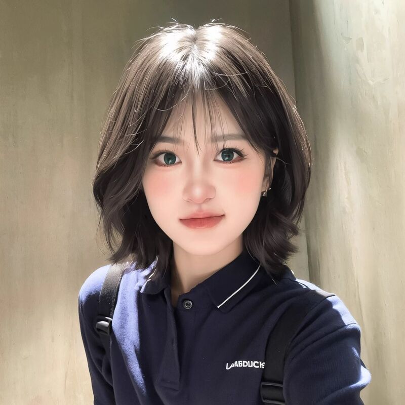 Wig Women's Short Hair Summer Thin Fluffy Age-reducing Air Bangs Short Curly Hair Natural Simulation Full Top Full Head Cover