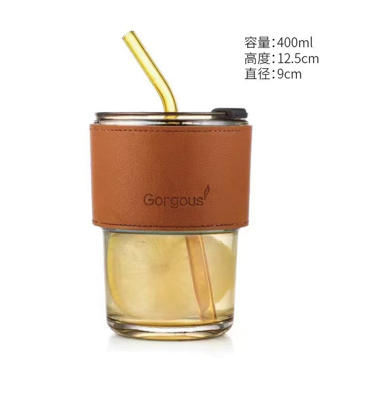 卸売り竹節カップガラスinsストローカップ高颜値コーヒーカップカップル水牛乳カップファッション|undefined