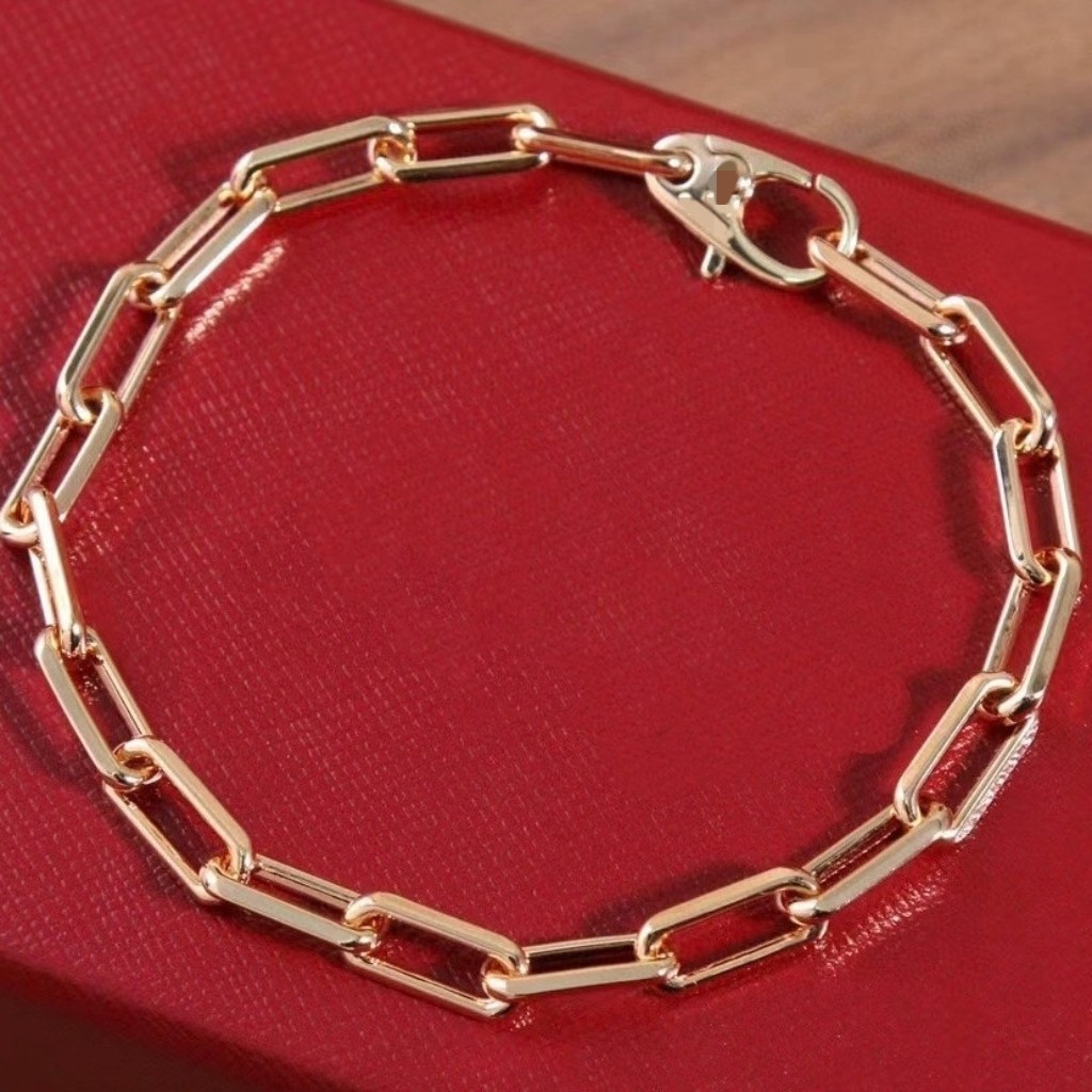 卡家K家斯巴达手链粗链山度士金色链条手链女式个性时尚简约手饰k