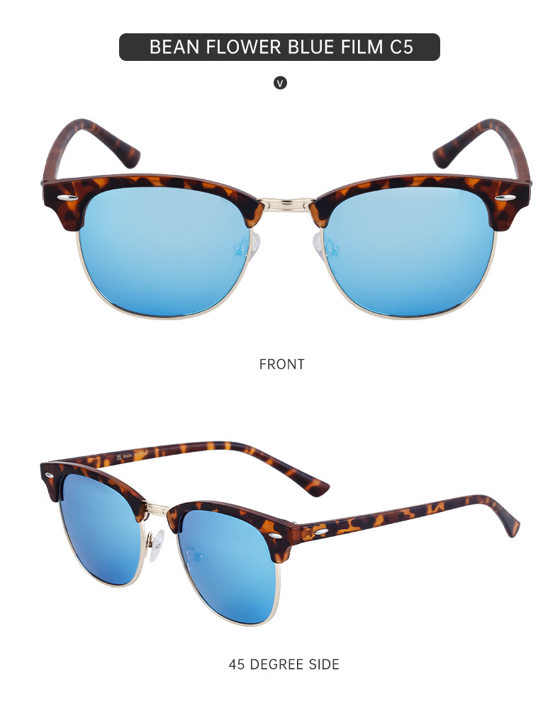 Polarized Sunglasses For Men And Women Retro Style Half Frame_voghion.com