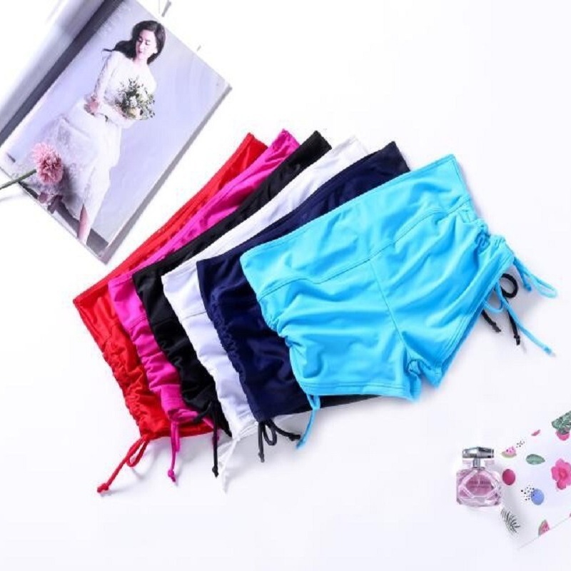 2025 Bikini Swimsuit Swimming Trunks Women's Anti-Exposure Boxer Sports Yoga Shorts Beach Trunks Drawstring Swimsuit