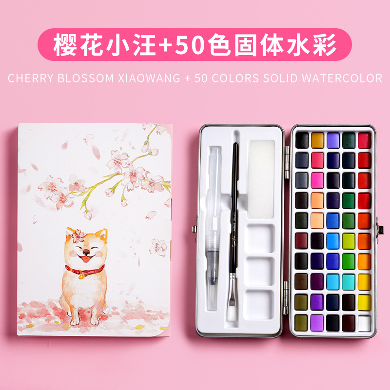 Boge pintura material sólido acuarela traje nacarado pintura arte especial portátil pintado a mano acuarela pintura al por mayor