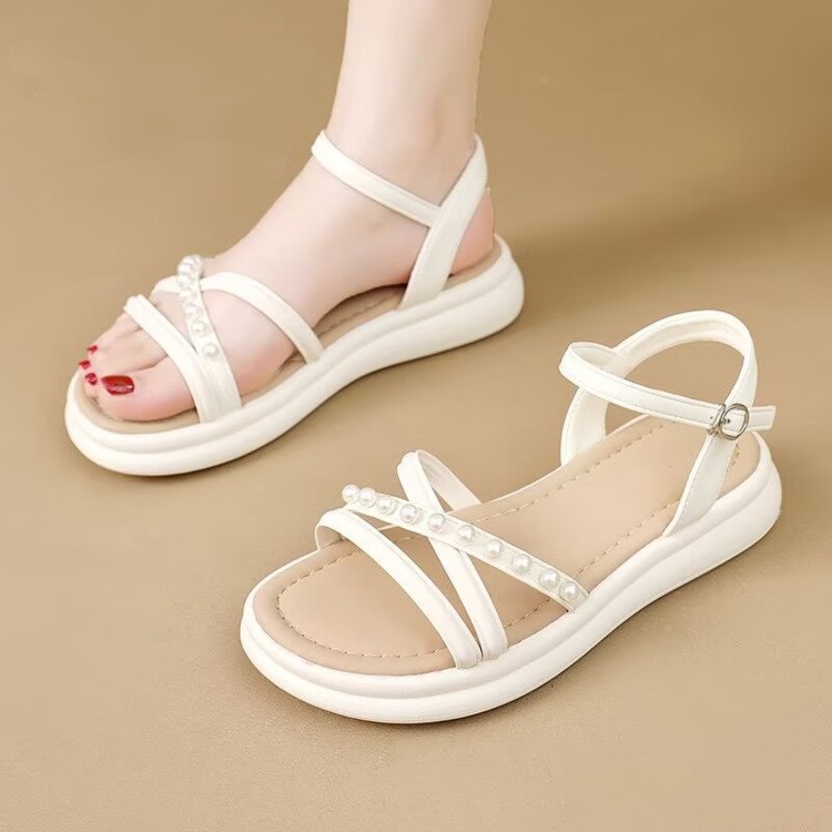 Sandalias cómodas con una falda de hebilla de verano para mujeres 2026 nuevas sandalias romanas no cansadas para mujeres