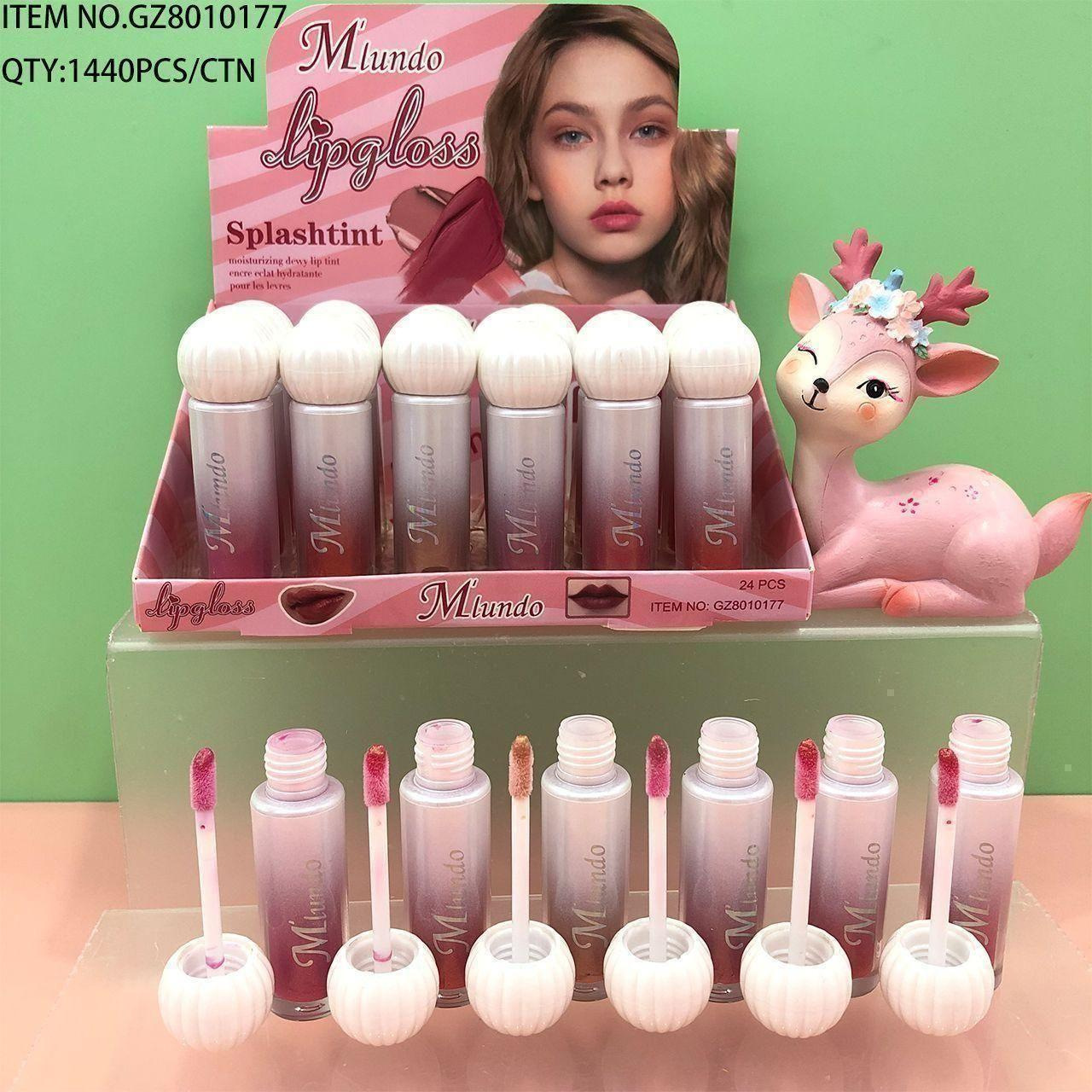 Nuevo producto Mlundo, brillo labial de 6 colores con un brillo acuoso, brillo labial en gel voluminizador para estudiantes, venta al por mayor.