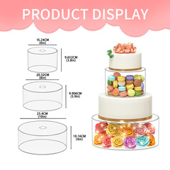 アマゾン円形ケーキトレー結婚式結婚式パーティー用品3pcs透明アクリルケーキ棚袋カバー