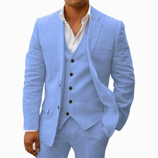 Aliexpress Foreign Trade Men's Adult Dress Banquet Elegant Gentleman Suit Three-Piece Business Meeting Suit Suit