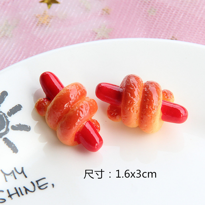 Simulación de comida y juego resina galleta pan DIY teléfono móvil shell joyería play house accesorios juguete