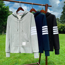 潮牌连帽卫衣男女情侣装春秋季 色织外套 7087