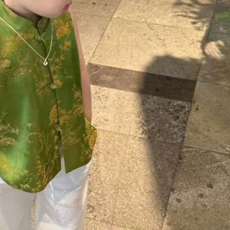 男童新中式汉服儿童夏装2025新款薄款国风炸街马甲女宝宝洋气上衣|undefined