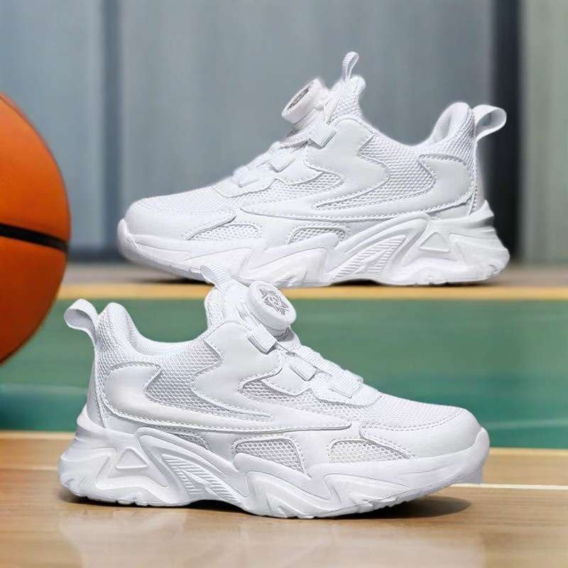 Breathable comfortable lightweight children's white white sneakers…
