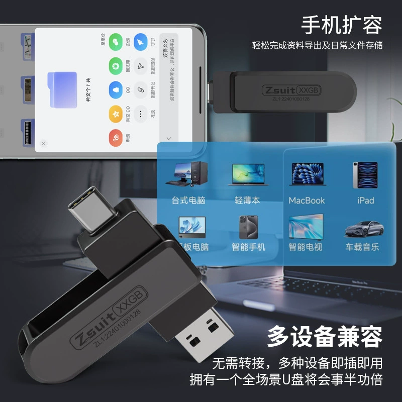 Вращающаяся вместительная мобильная USB-флешка для хранения, 128GB, 256GB, G3