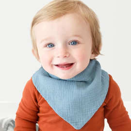 全棉婴儿口水巾新款六层纱布宝宝围嘴吸水性强亚马逊货源