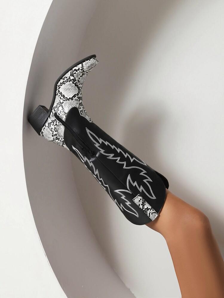 Women's plus-size fashion boots with round heads and high heels_voghion.com
