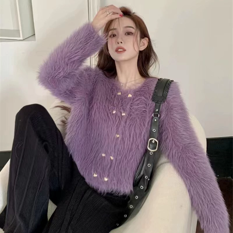 Короткий свитер, жакет, вязаная кардиган, стиль Chanel, французский стиль, высококачественный стиль
