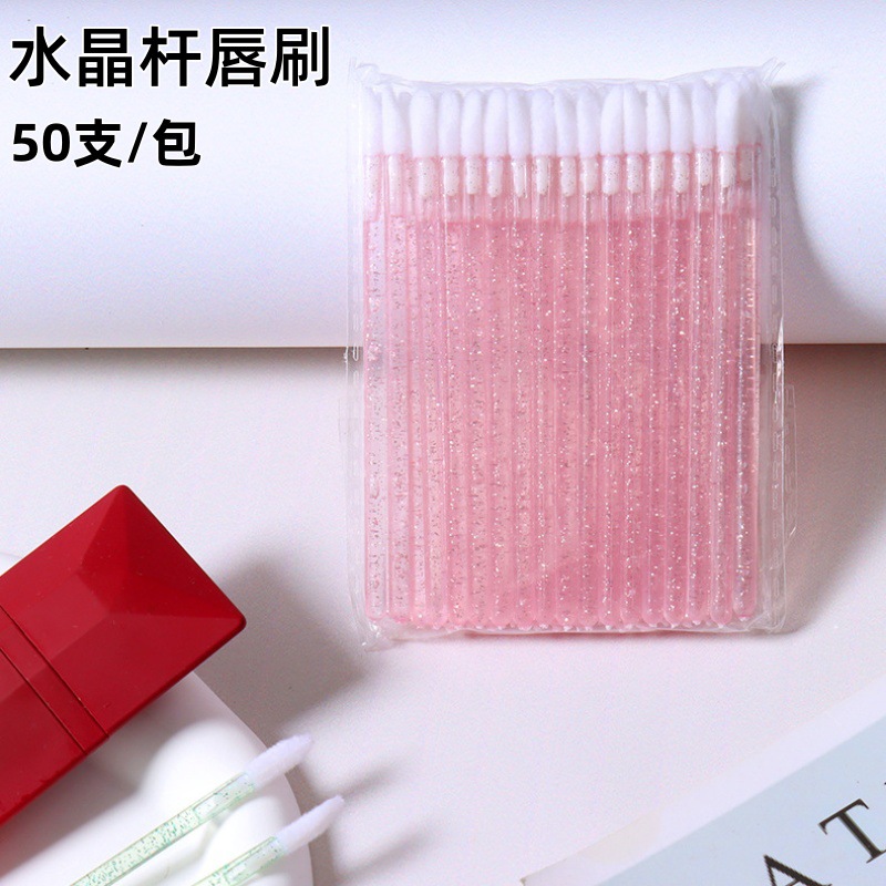 in stock Wholesale Crystal Rod Lip Brush 50 pc/Pack Disposable Makeup Brush Portable Lipstick Brush Lip Gloss Lip Glaze Brush
