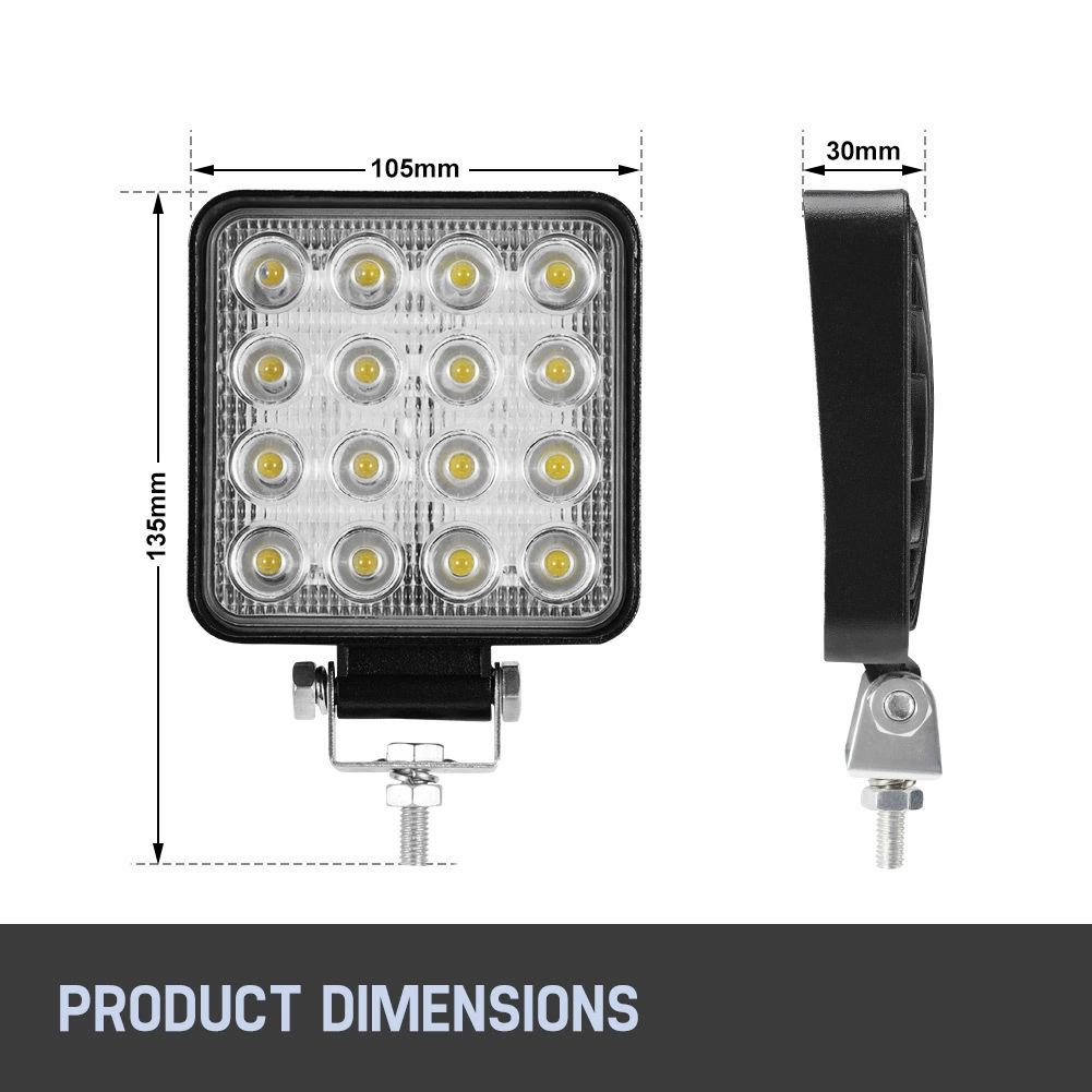 Производители ИСТОЧНИКА поставляют охлаждающее ребро рабочего света мощностью 48 Вт SQ до абажура толщиной 3 см.