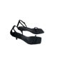 Women's Shoes Black Buckle Strap Fashion Summer Sandals Stiletto Heel Square Toe Open Toe Leather Fairy Elegant High Heels