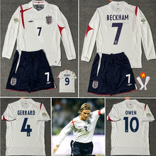 2006英格兰球衣主场贝克汉姆短长袖足球服杰拉德欧文鲁尼复古套装
