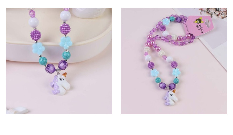 Fashion Unicorn Necklace Set Mermaid Jewelry 2-piece Set display picture 4