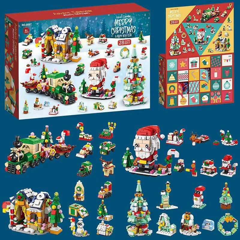 Christmas set, toy, constructor, for import, Birthday gift, small particles