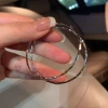 Earrings, internet celebrity, silver 6052 sample