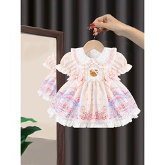 女童連衣裙lolita洛麗塔公主裙子兒童裝2023年新款女寶寶夏季短袖