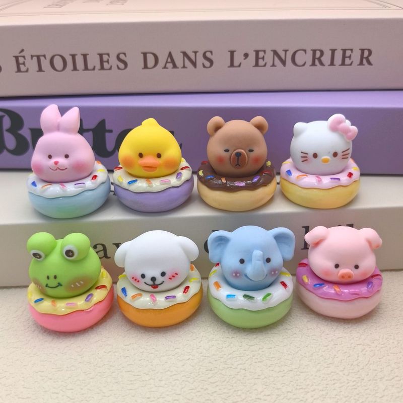 漫画動物ドーナツ立体かわいいデスクトップ車の装飾品 diy 樹脂ジュエリーアクセサリーペアライブブロードキャスト|undefined