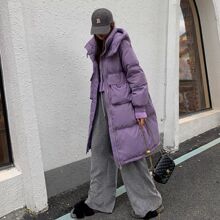 反季秋冬清仓羽绒服女中长款冬季新款宽松过膝白鸭绒加厚连帽外套