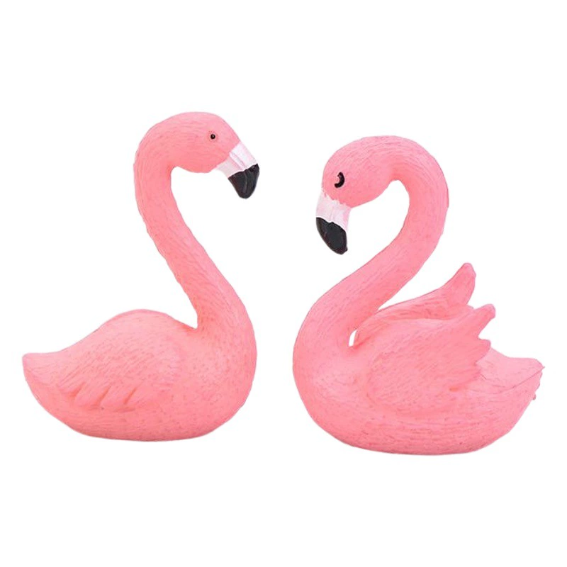 Микро Пейзаж Украшения Фламинго ПВХ Пластиковые Ремесла Романтическая Пара Торт Брелок Креативные Подарочные Аксессуары